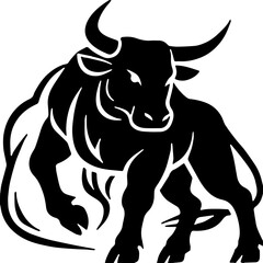 black bull isolated on white