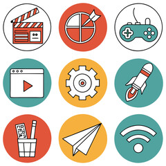 Flat Design logo and Icons design 