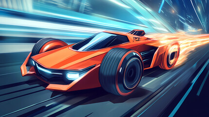 Crypto speed racer high-speed futuristic vehicle

