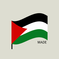 Waving palestinian flag made in palestine