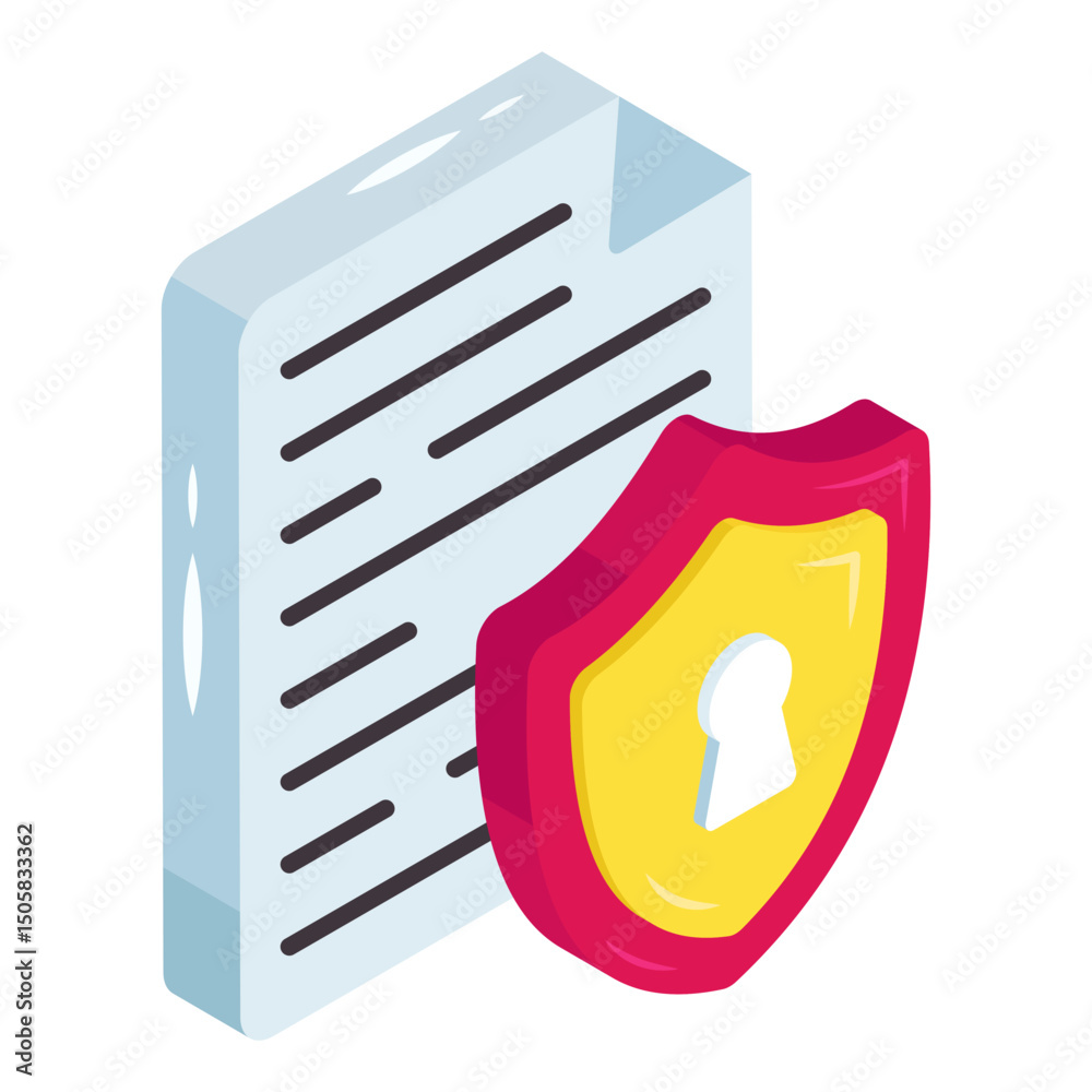 Wall mural an icon design of secure file
