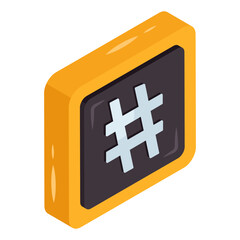 Obraz premium Premium download icon of hashtag 