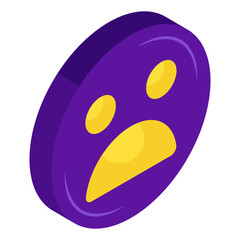 A creative design icon of sad emoji