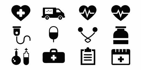 Medical health care icon hospital symbol