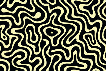 Obraz premium Seamless black yellow abstract trippy psychedelic background pattern