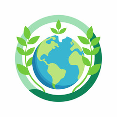 green earth with leaves