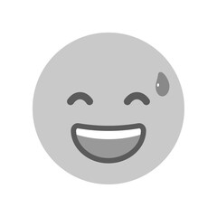 Fototapeta premium 冷や汗をかきながら笑う絵文字 - 苦笑いや気まずい顔のイラスト素材