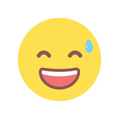 冷や汗をかきながら笑う絵文字 - 苦笑いや気まずい顔のイラスト素材