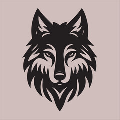 Obraz premium Wolf Head Silhouette Vector | Tribal Animal Graphic Art