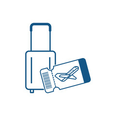 ticket travel and flight icon vector logo design template