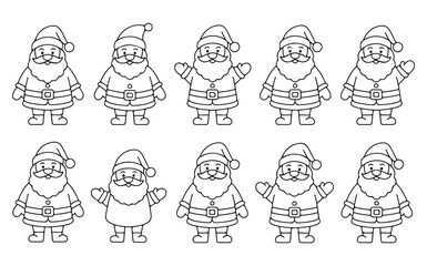 Playful Santa Claus Illustrations for Christmas and New Year Celebrations