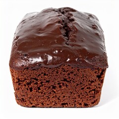 Chocolate Loaf Cake isolated on white background
