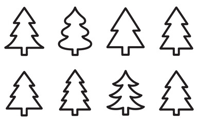 Obraz premium Elegant Christmas Tree Silhouette with Star, Line Icon Design