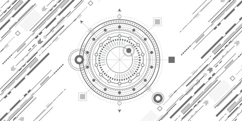 Technical drawing. Artificial intelligence. Engineering industry. Vector illustration .