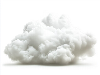 White cloud floating on white background creating dreamlike atmosphere