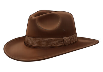 Isolated Classic Brown Fedora Hat with Textured Band