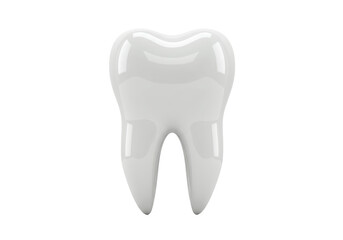 Isolated 3D Render of a Single White Tooth