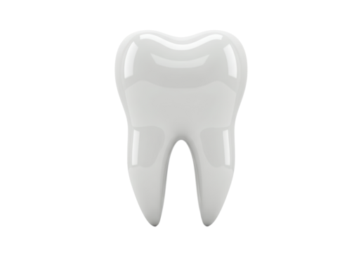 Isolated 3D Render of a Single White Tooth