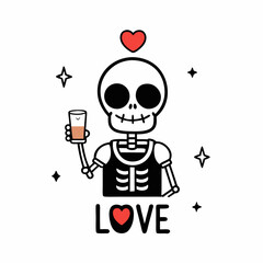 retro cool skeleton 