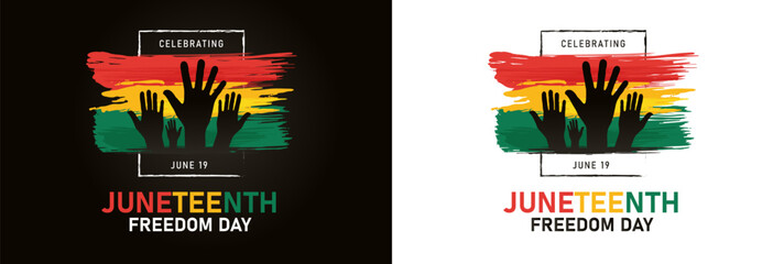 Juneteenth Emancipation Day June 19, 1865 Freedom Day in the United States of America. vector illustration holiday African American Independence Day banner. Pan-African flags Juneteenth Freedom Day 
