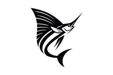 sailfish vector silhouette isolated in white background