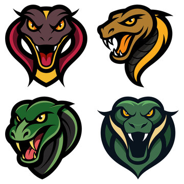 Anaconda head mascot logo design vector