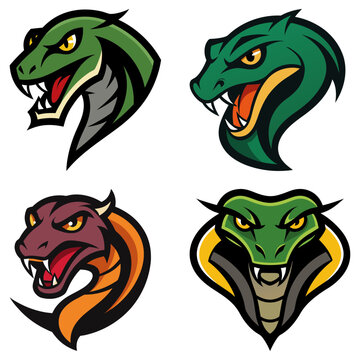 Anaconda head mascot logo design vector
