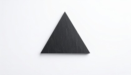 Striking black triangle on white background, a minimalist abstract design