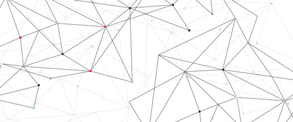 Abstract geometric background with connecting dots and lines with low poly triangle shapes. Polygonal Mesh Background Vector design digital technology concept Global network connection data structure. © Kainat 