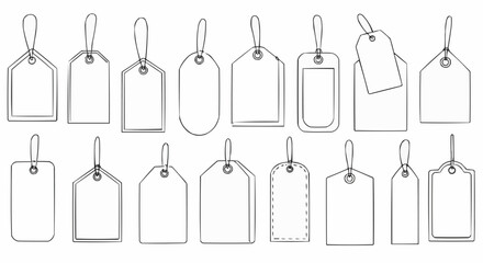 A Collection of Various Blank Tags with Different Shapes and Styles