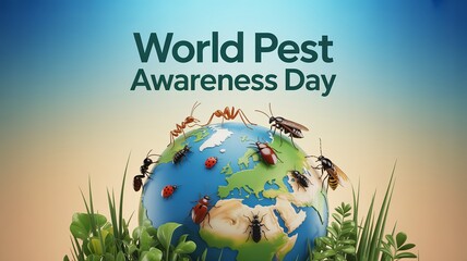 World Awareness Day., Educational poster showing global pest species on World Awareness Day.
