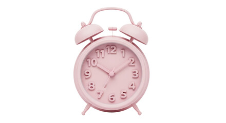Isolated Pastel Pink Alarm Clock Retro Timepiece