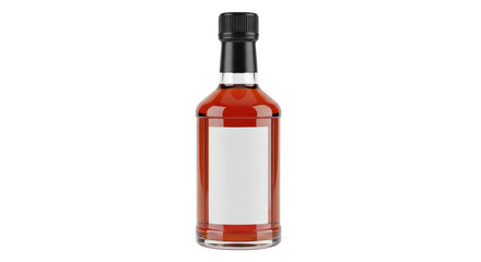 Isolated Brown Liquor Bottle Blank Label Spirits