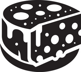 Cheese slice icon silhouette vector