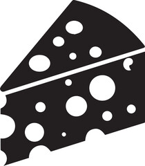 Cheese slice icon silhouette vector