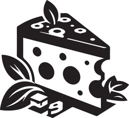 Cheese slice icon silhouette vector