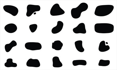 Fototapeta premium Abstract Black Blob Shapes Vector set
