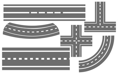 Fototapeta premium Architectural Street Grid with Winding Highway Connections – Isometric Vector Design