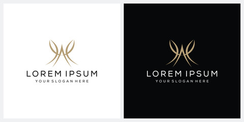 simple letter A people leaf happy logo design vector