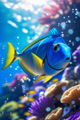 Naklejka premium tropical fish with coral reef