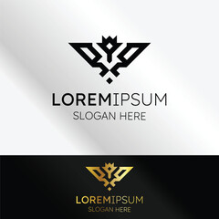 Stylish abstract geometric logo for a global airline
