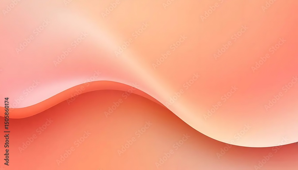 Poster abstract peach toned gradient with flowing curved forms creates a soft and luminous visual effect.