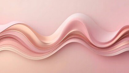 Elegant fluid waves in shimmering pastel pink hues create a sense of gentle movement and luxury