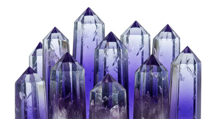 Isolated Cluster of Pointed Amethyst Crystals