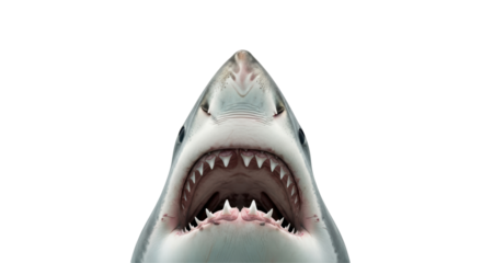 Isolated Open Mouth of Shark Showing Teeth