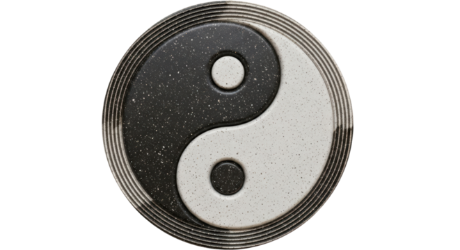 Isolated Classic Yin and Yang Symbol, Representing Balance and Harmony