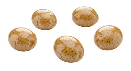 Isolated Grouping of Polished Round Potatoes with Small Spots