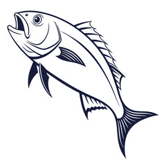 Minimalist Snapper Silhouette Vector Illustration of a Fish in Simple Style