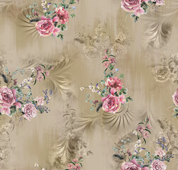 beautiful seamless flower allover design with all colour background