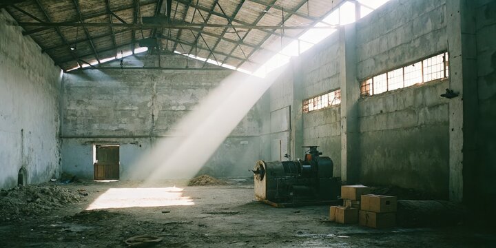 Sunbeam in Abandoned Warehouse